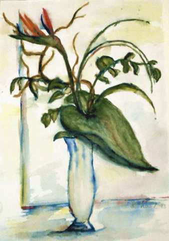 Aquarell Papageienblume